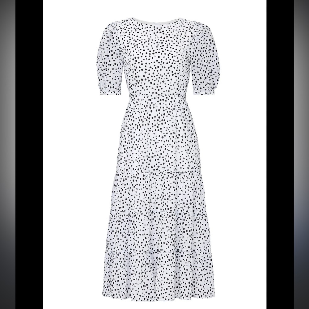 BB Dakota Black and White Dotted  Sleeve Dress